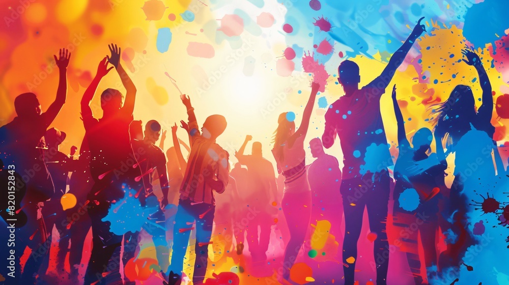 Colorful graphic illustration of upcoming event such as concerts, music festivals or parties Colorful graphic illustration of upcoming event such as concerts, music festivals or parties