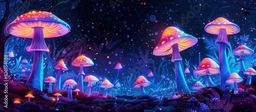 Vibrant Psychedelic Mushroom A Trippy D Cartoon photo