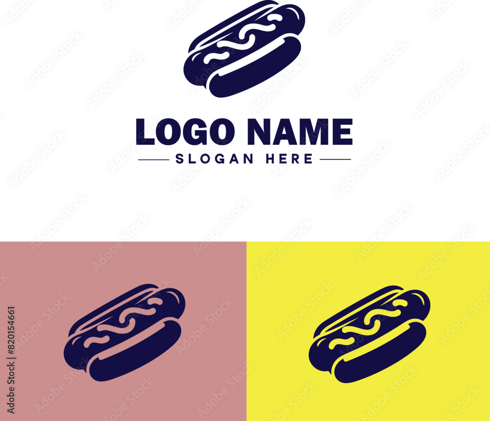 hot dog icon Frankfurter Wiener Sausage flat logo sign symbol editable vector hot dog icon Frankfurter Wiener Sausage flat logo sign symbol editable vector