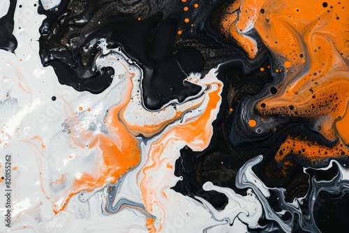 Orange white and black watercolor paint background