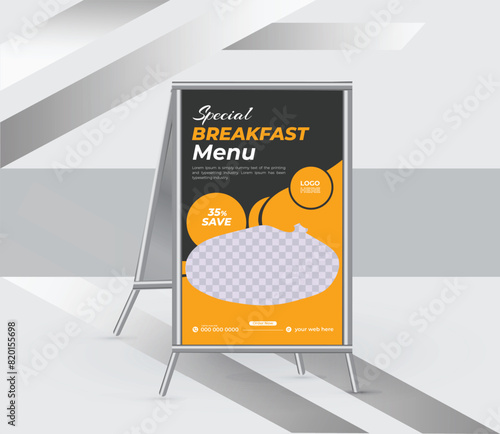 Restaurant menu a frame signs design template