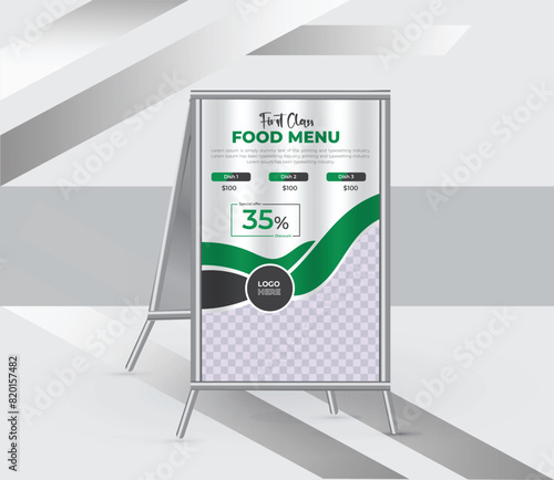 Restaurant menu a frame signs design template