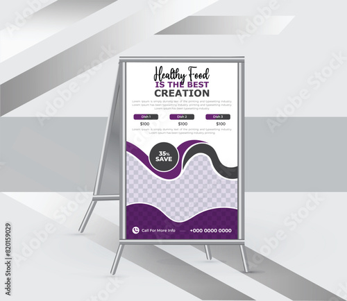 Restaurant menu a frame signs design template