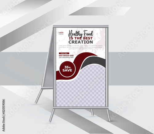 Restaurant menu a frame signs design template
