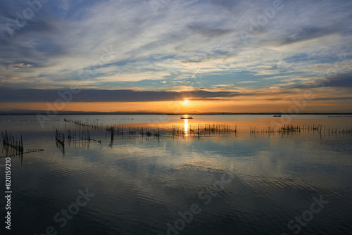 A sunset in the Albufera of Valencia