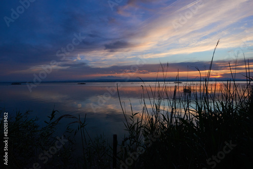 A sunset in the Albufera of Valencia