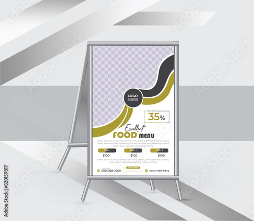 Restaurant menu a frame signs design template