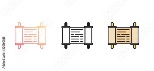 Torah icon design with white background stock illustration