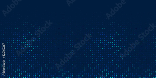 Abstract pixel background. Neon dots. Technological dark background. Vector illustration.