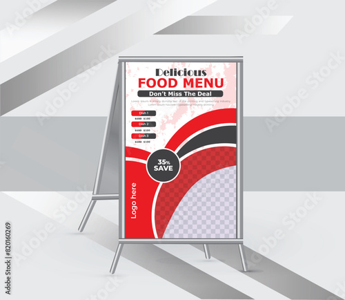 Restaurant menu a frame signs design template