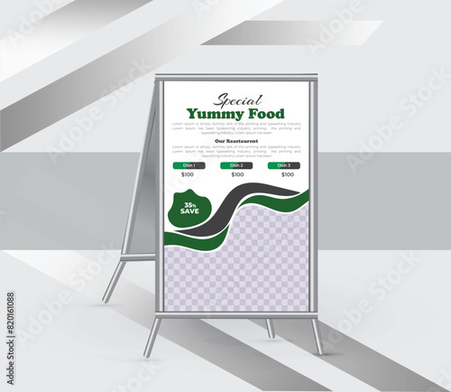 Restaurant menu a frame signs design template