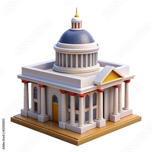 Elegant 3D Model of a Government Building