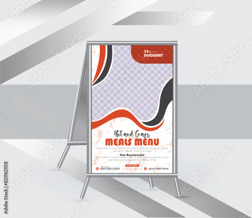 Restaurant menu a frame signs design template