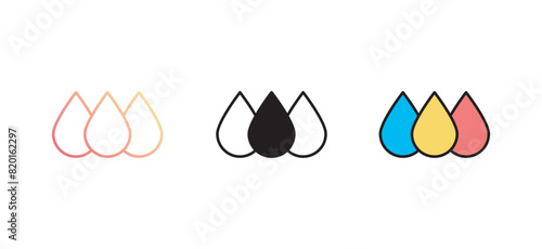 Ink Drops icon design with white background stock illustration