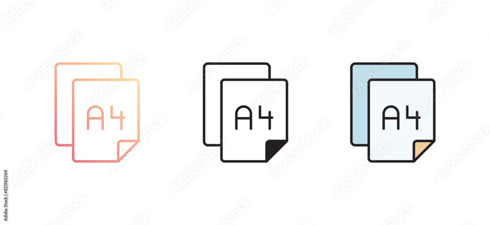 A4 icon design with white background stock illustration