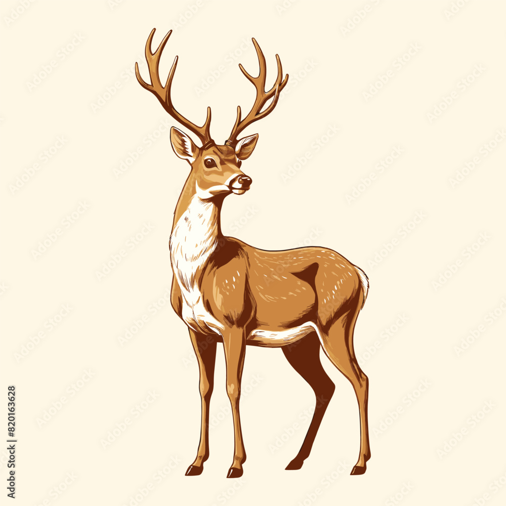 Reindeer Illustration Deer Cartoon Style Reindeer Illustration Deer Cartoon Style