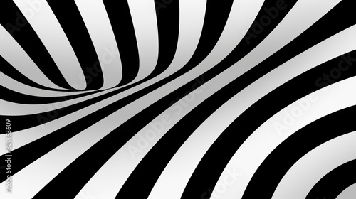 Wallpaper Mural Black and white design. Pattern with optical illusion. Fabric with wavy folds in full screen. Abstract elegant background. Illustration for banner, poster, cover, brochure, wrapping or presentation. Torontodigital.ca