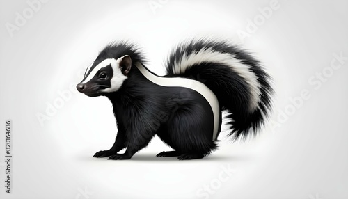 A skunk icon with stripes and a fluffy tail