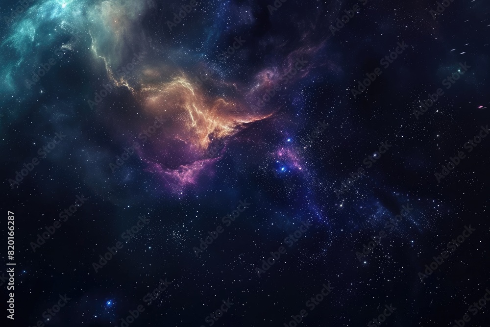 Vibrant colors of the galaxy in space Vibrant colors of the galaxy in space