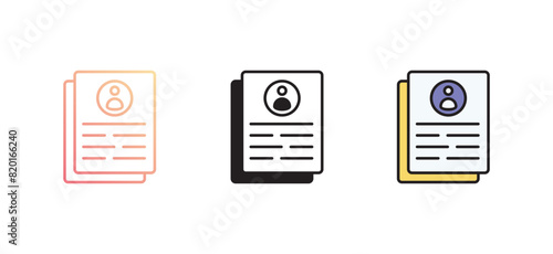 Resume icon design with white background stock illustration