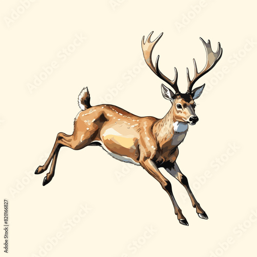  Reindeer Illustration Watercolor Painting Deer