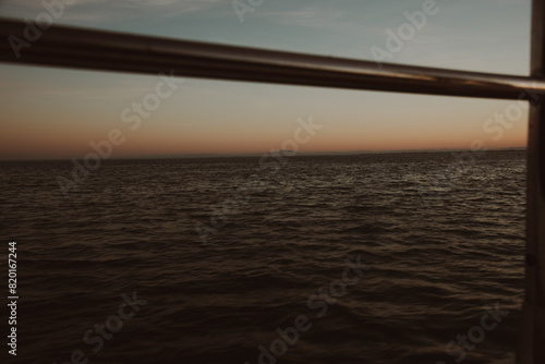 water displaced by a moving boat in the sea