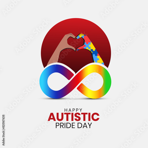 Autistic rainbow eight infinity symbol icon vector. World autism awareness day, Understanding Love Concept, World Autism Spectrum Disorder Awareness Day, Neurodiversity aware