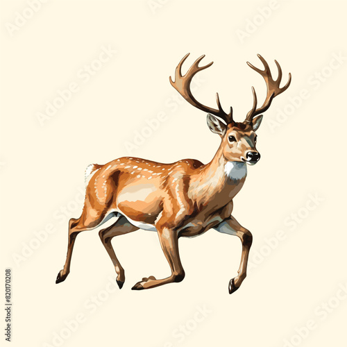 Reindeer Watercolor Painting Deer Illustration