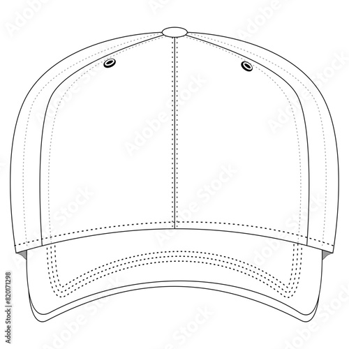 Baseball cap mockup vector front view