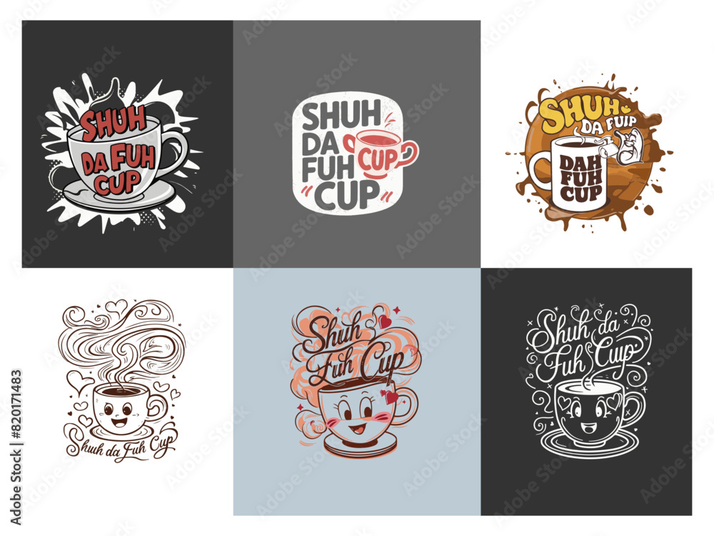 Fototapeta premium Shuh Duh Fuh Cup Printable Illustration, Shuh Duh Fuh Cup Printable Vector 