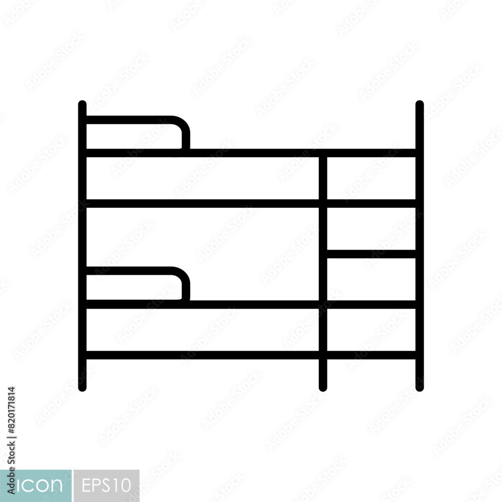 Bunk bed vector icon. Furniture sign Bunk bed vector icon. Furniture sign