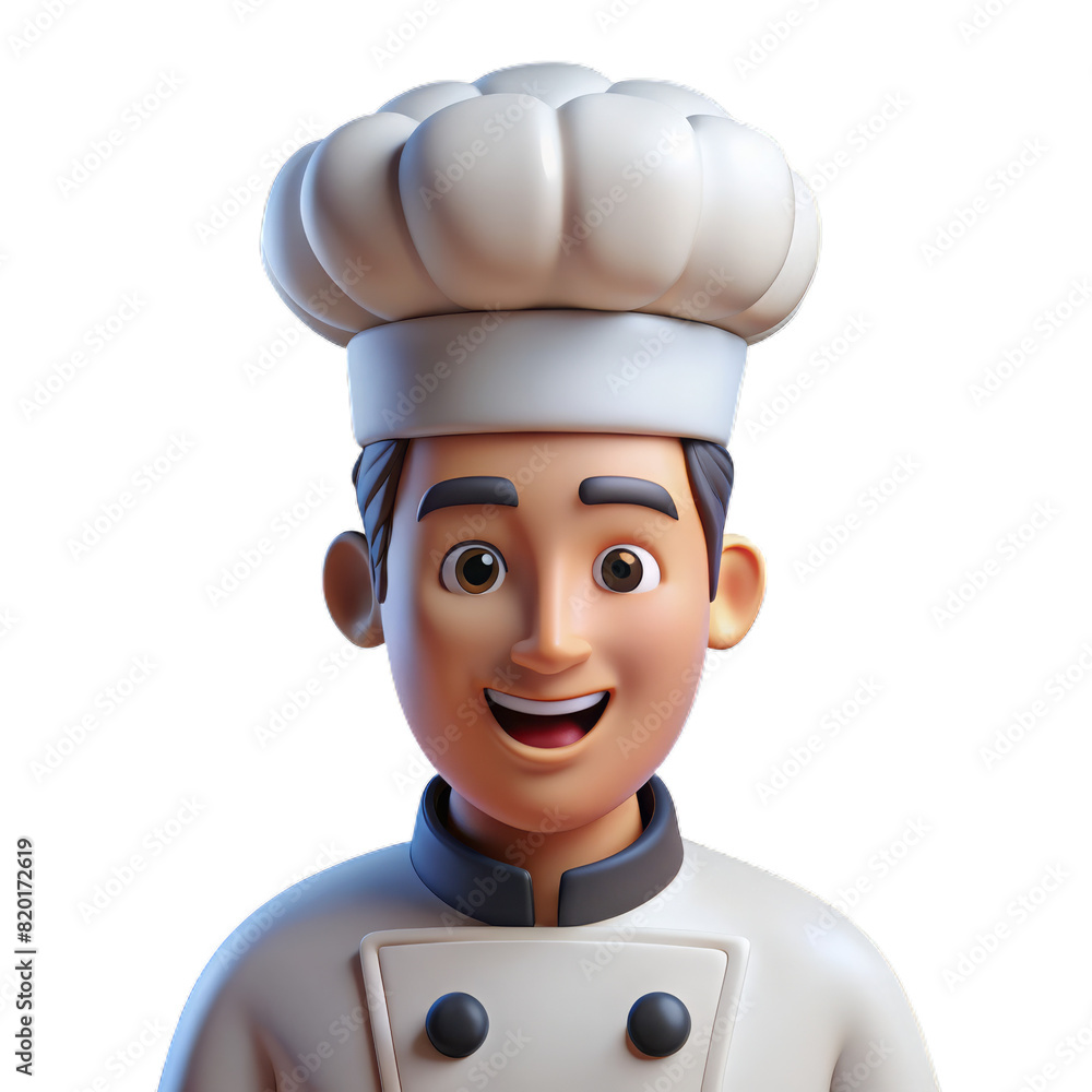 3D illustration of a professional chef, a culinary master in uniform 3D illustration of a professional chef, a culinary master in uniform