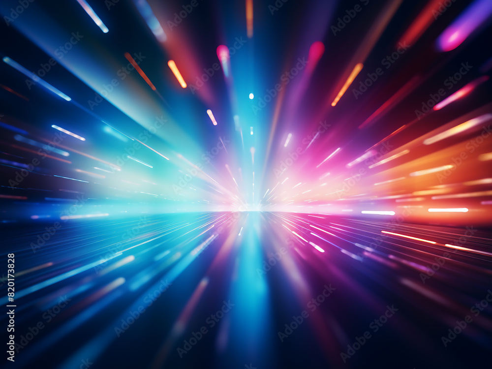 Obraz premium Colorful abstract lights softly blurred against a black backdrop