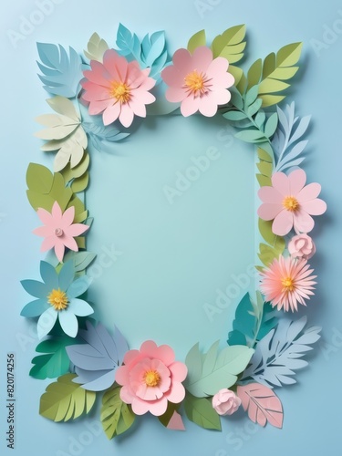 frame illustration wallpaper with a floral theme suitable for a wedding invitation background. Springtime
