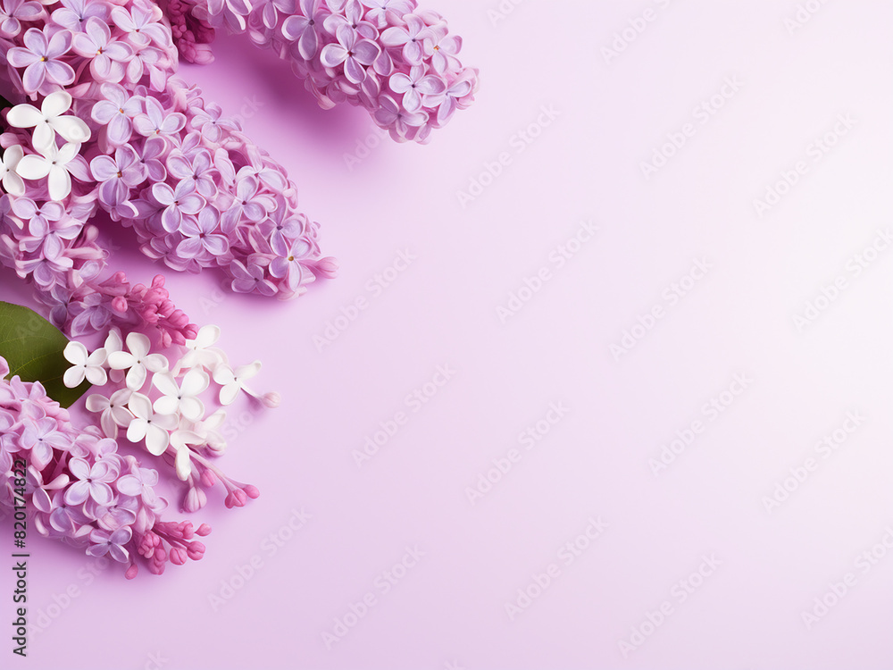Delicate lilac flowers with space for text, ideal for various occasions Delicate lilac flowers with space for text, ideal for various occasions