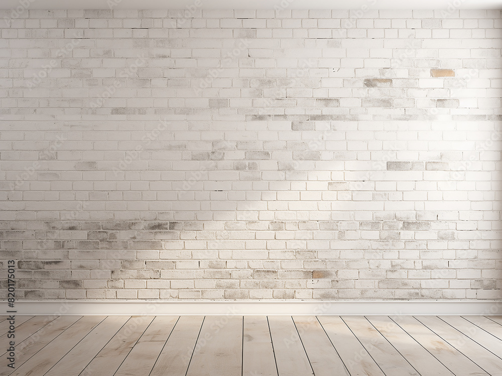 Fototapeta premium Textured white brick wall provides an attractive backdrop