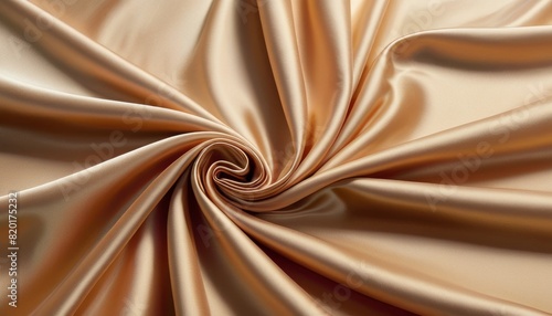 Elegant swirl of silky smooth fabric, with a luxurious golden hue, exemplifying opulence and fine texture.