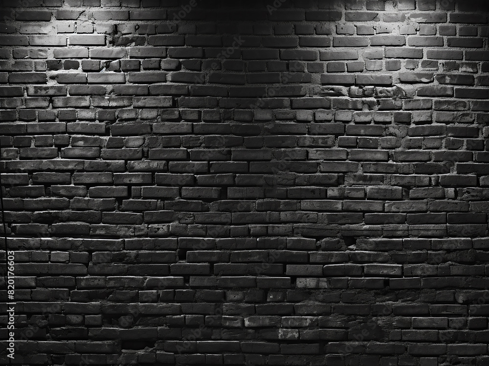 Fresh brick wall design in timeless black and white tones, exuding modernity