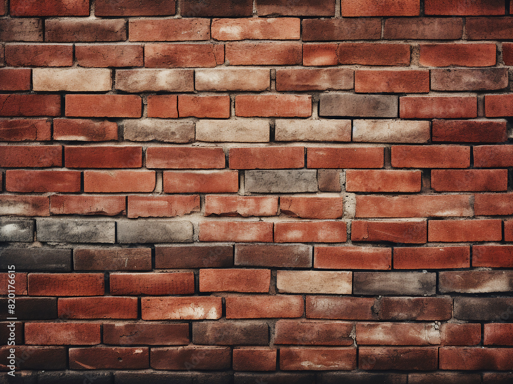 Obraz premium Black and white brick wall texture pattern, ideal for interior or exterior design projects