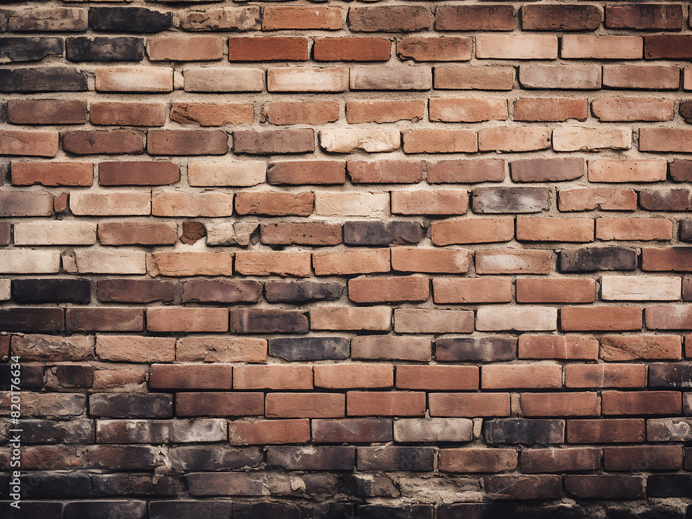 Fototapeta premium Versatile brick wall texture pattern in black and white, suitable for various designs