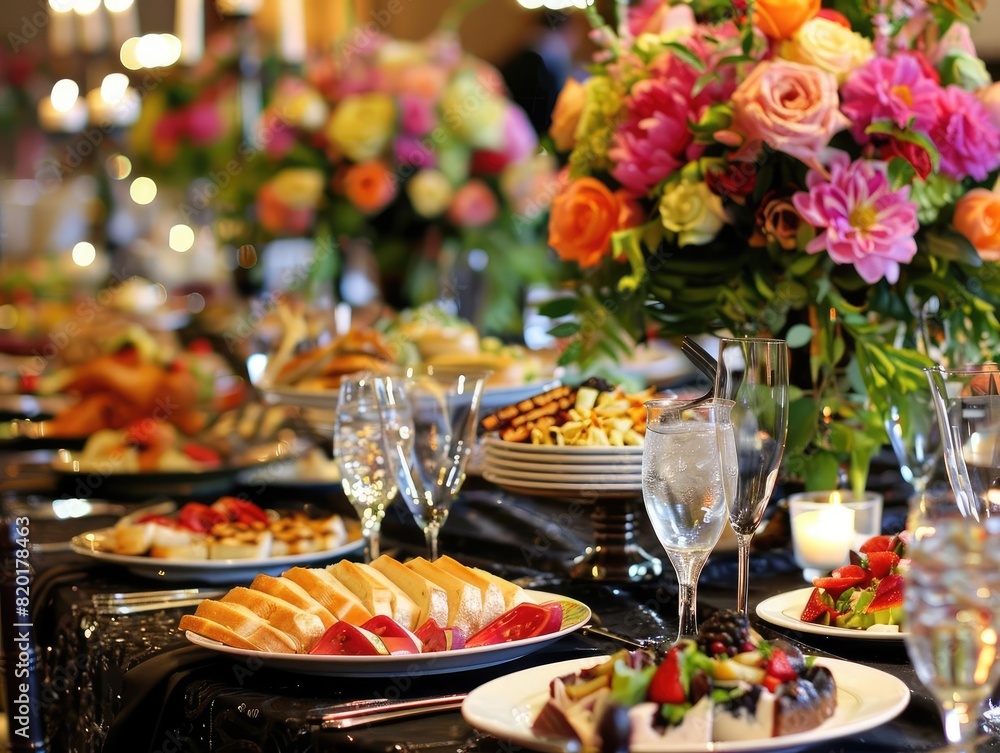 A beautiful table setting for a wedding or other special event A beautiful table setting for a wedding or other special event