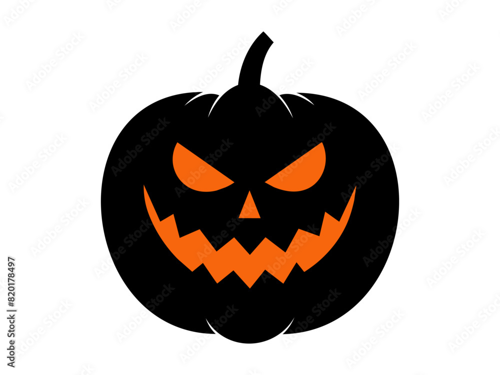 Halloween pumpkin illustration. Jack-o-lantern with a menacing grin. Isolated on white background. Concept of Halloween, festive decor, autumn celebration, spooky symbol. Icon. Halloween pumpkin illustration. Jack-o-lantern with a menacing grin. Isolated on white background. Concept of Halloween, festive decor, autumn celebration, spooky symbol. Icon.