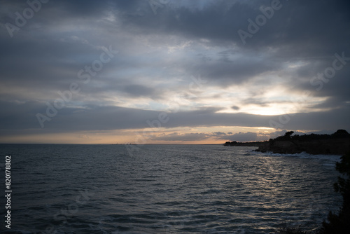 Sunset over Cloudy Sky at Spring