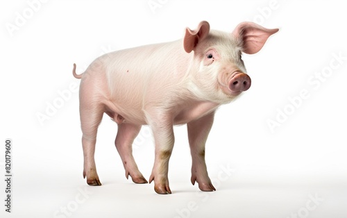 Pig on White Background
