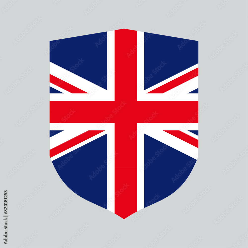 Obraz premium United Kingdom Flag in Shield Shape Frame