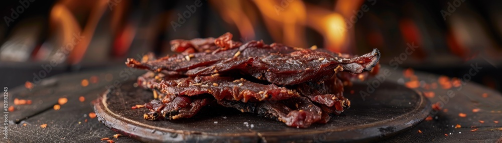 Kudu jerky, dried game meat, served during a South African safari Kudu jerky, dried game meat, served during a South African safari