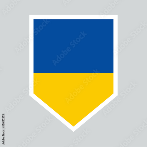 Ukraine Flag in Shield Shape Frame