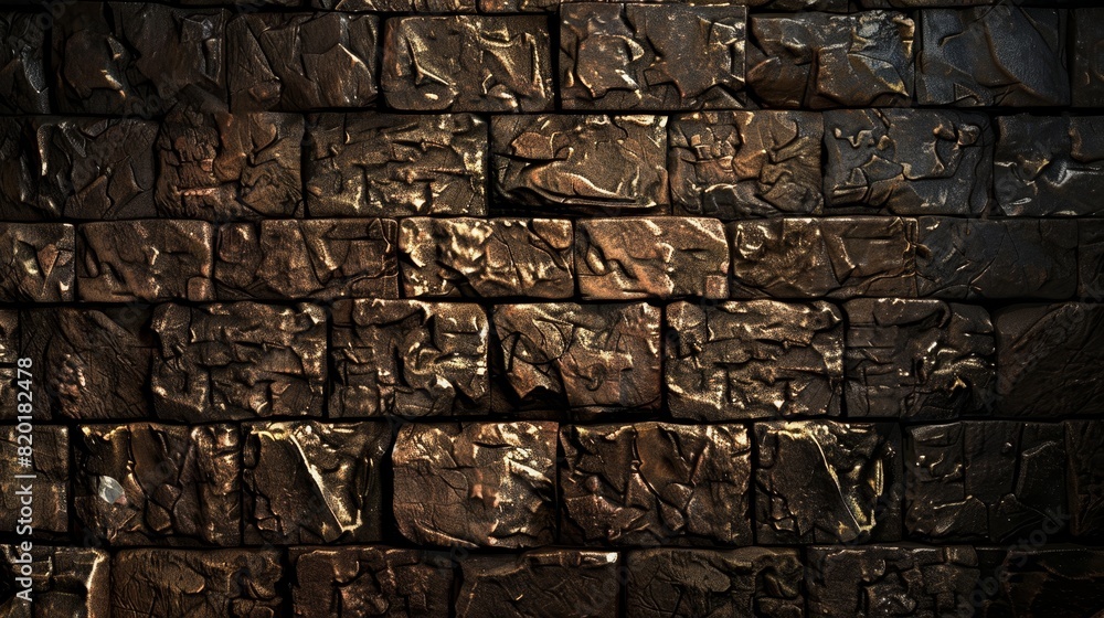 Textured dark stone wall in close-up view - A detailed image showing ...