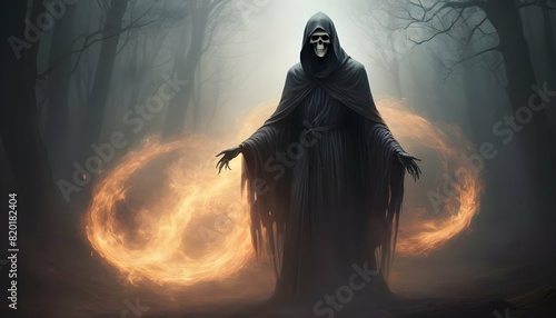 A ghostly apparition of the grim reaper his form upscaled_15