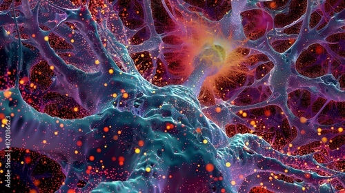 closeup cell phone purple background ash big bang science magazine cover page deep stardust dendrites computer screen flowing lava neuron hcl photo
